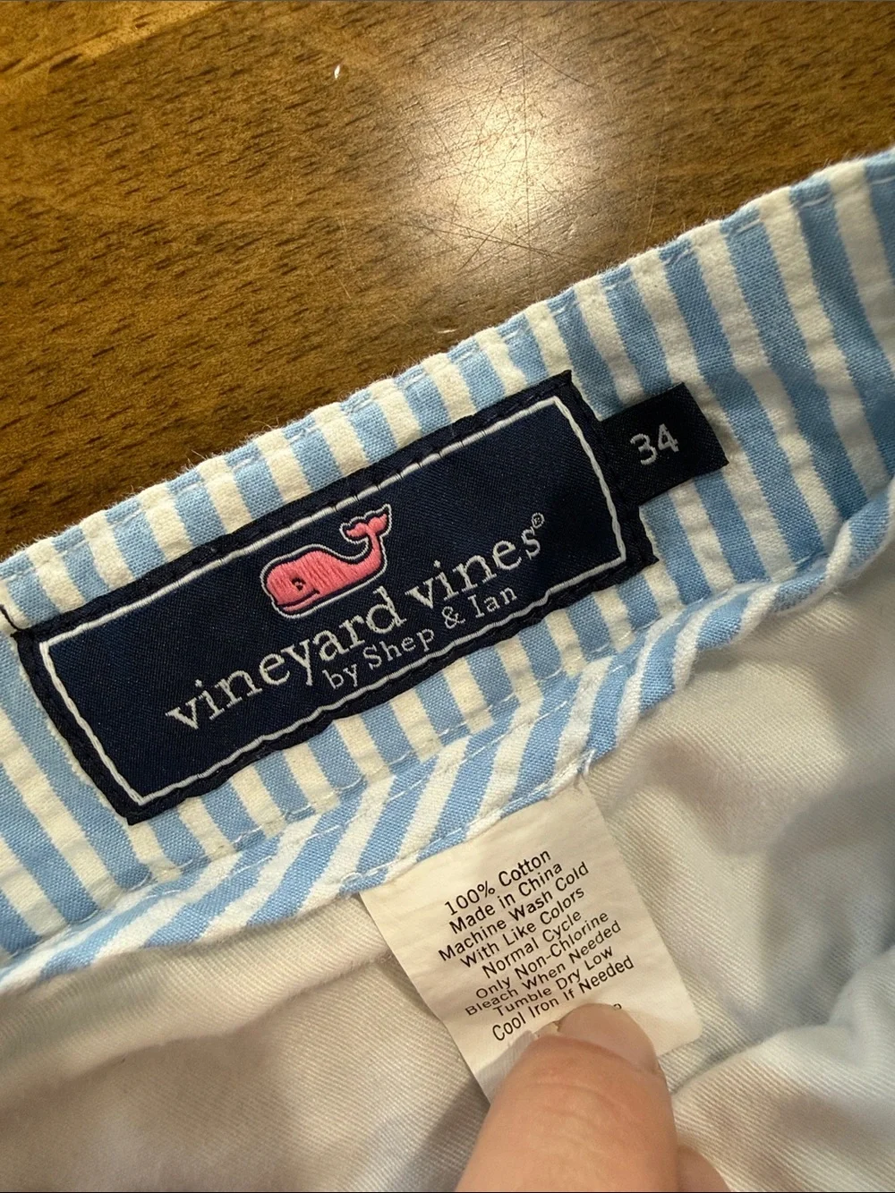 Vineyard Vines Light Blue and White Seersucker Men's Shorts